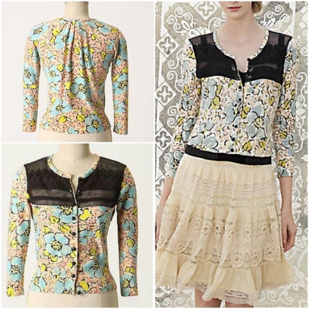 Anthropologie Bluebells Awaken Cardigan